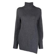 Casual Grå Uld Sweater