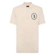 Casual Beige Polo Shirt med korte ærmer