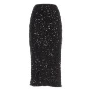 Sort Sequin Midi Blyant Nederdel