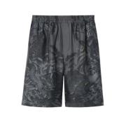 Silke shorts med flora og fauna print