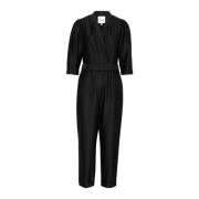 Elegant Sort Jumpsuit med Bælte