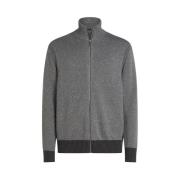 Grå Mouline Zip Thru Cardigan