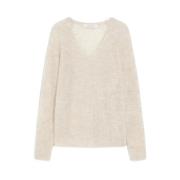 Blød Mohair Blandings V-Hals Sweater