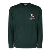 Uld Crew Neck Pullover med Bogstaver