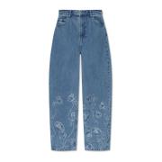 Jeans med skinnende pailletter