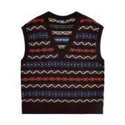 Uld Ærmeløs Fair Isle Sweater