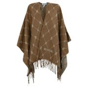 Vendbar Logo Poncho Kamel/Hvid Frynser