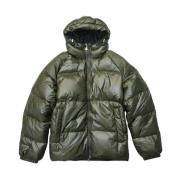 Skinnende Dyb Khaki Puffer Jakke