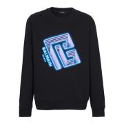 Sweatshirt med neonlogo