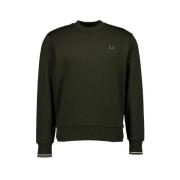 Bomuld Crewneck Sweater med Ribbed Trim