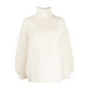 Chunky Strik Turtleneck Sweater Beige