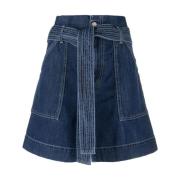 Blå Bomuld Elegant Shorts