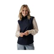 Elegant Turtle Neck Top Dark Blue