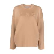 Brun Uld Pullover med Logo