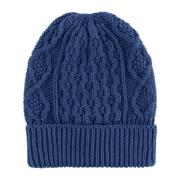 Navy Blue Bomuld Beanie Hat