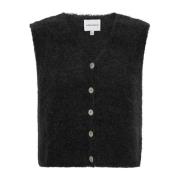 Alpaca Uld Sort Vest