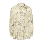 Skull Print Beige Skjorte