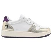 Lamineret Hvid-Platin Court Sneakers