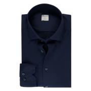 Slimline Jersey Langærmet Skjorte Navy