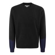 Kontrast Detalje Crew Neck Sweater