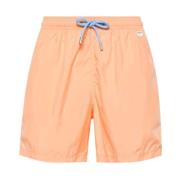 Orange Elastiske Badeshorts