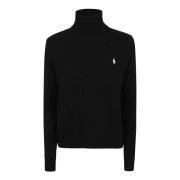 Sort langærmet pullover sweater