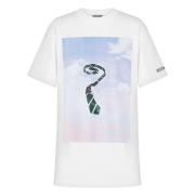 Grafisk Print Bomuld T-Shirt