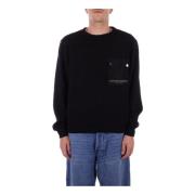 Sort Logo Frontlomme Sweater