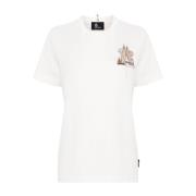 Broderet Bjerglogo Hvid T-shirt