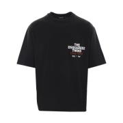 Sort T-shirt med The Dsquared2 Twins print