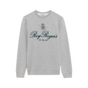 Meleret Bomuld Crewneck Sweatshirt med Broderet Logo