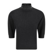 Antracit Lynlås Bagpå Sweater Raglan Stil