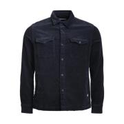 Blå Cord Overshirt Casual Skjorte