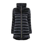 Sort Nylon Puffer Jakke