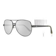 Gunmetal Aviator Solbriller med Spejlede Linser