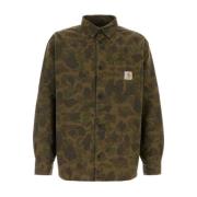 Camouflage Denim Skjorte Brun Bomuld Logo