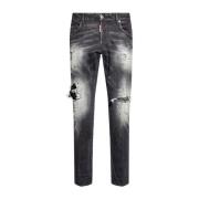 Sort Slidt Denim Jeans