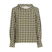 Grøn Houndstooth Bluse Tunika