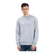 Logo Relief Sweatshirt - Grå Rund Hals