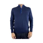 Navy Blue Jersey med knapper