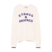 Krystal Strik Sweater Hvid