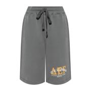 Grå Jersey Shorts med Logo Print