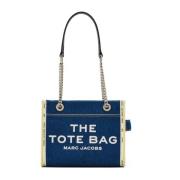 Denim taske med logo broderi