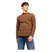 Struktureret Strik Rund Hals Sweater