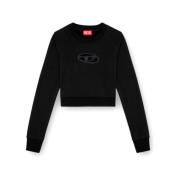 Sort Crew Neck Sweater med Cut-Out Detaljer