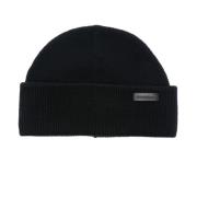 Blå Uld Logo Beanie Hat