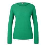 Ribstrikket rund hals sweater regular fit