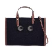 Mini Tote Taske med Eyes Patches