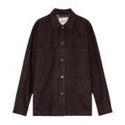 Brun Uld Overshirt med Earthhorn Knapper