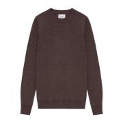 Uld Crewneck Sweater med Drop-Back Skulder